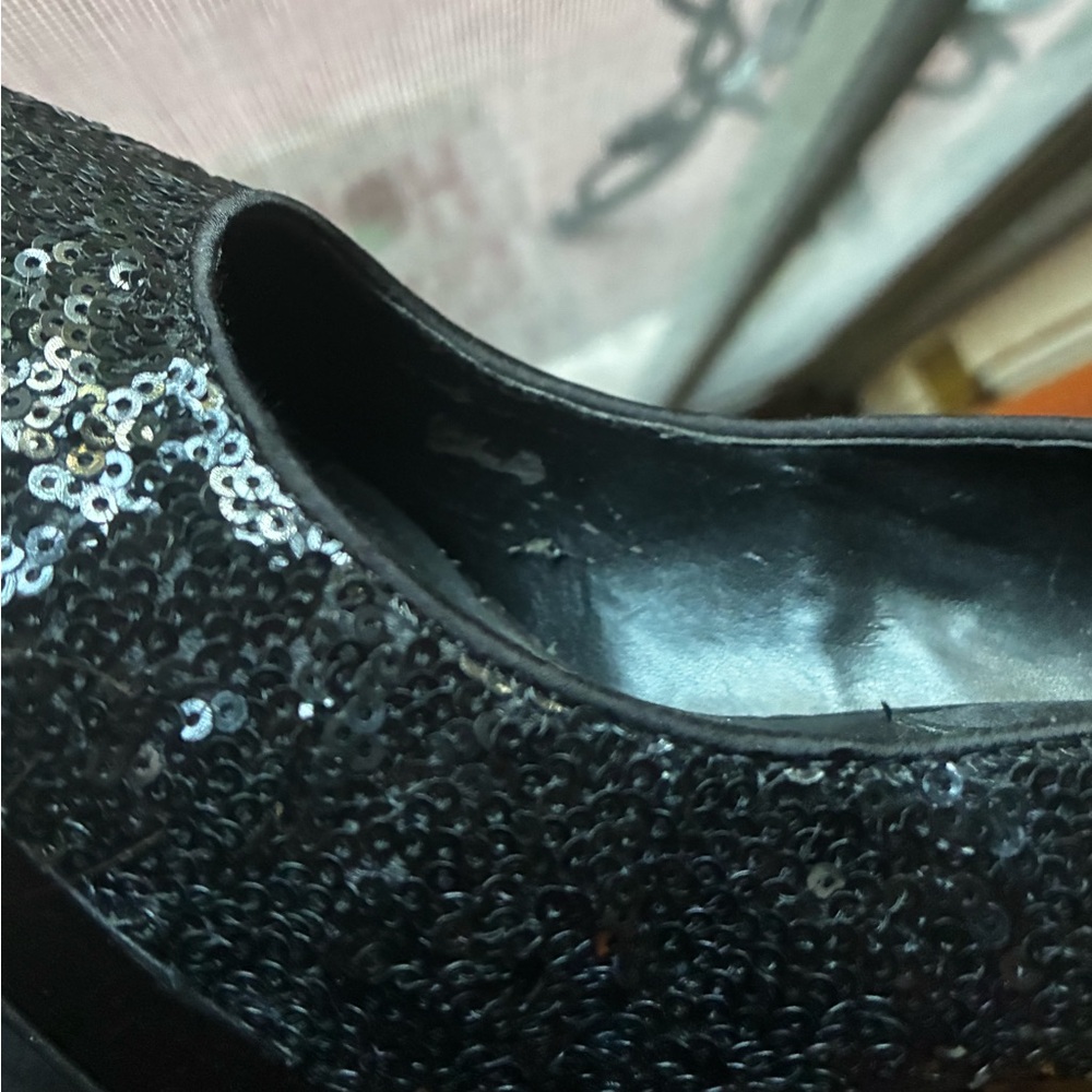 Black Sequin Heels - Picture 5 of 5